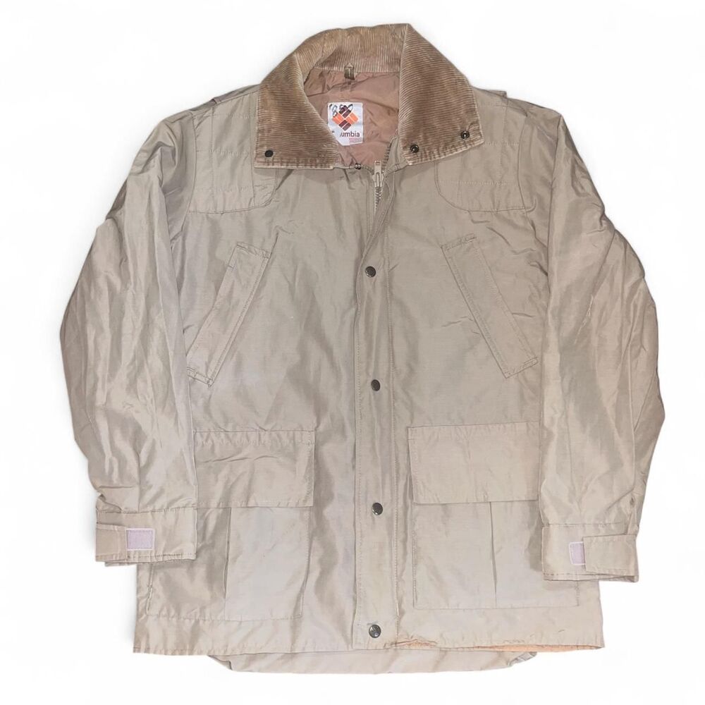 Vintage 1980s Columbia Sportswear Women's Tan Field Chore Hiking Jacket SZ M